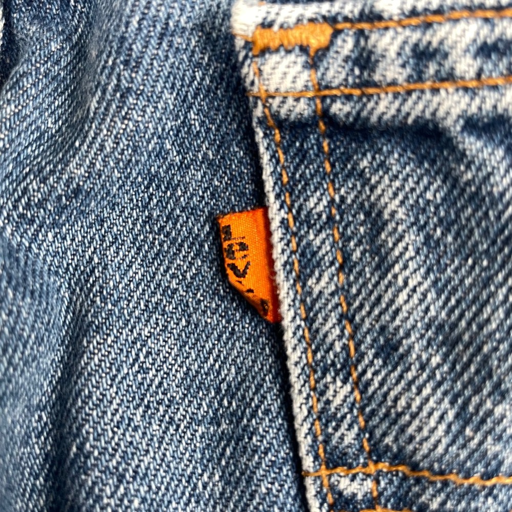Vintage Levi 517 Jeans Mens 34x28 Blue Faded Orange Tab Retro Bootcut oREAD - Picture 4 of 11